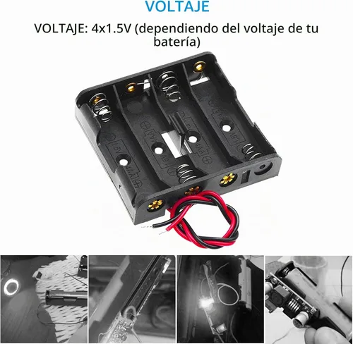 Vista 4 de Paquete de 4 soportes de batería AA gruesos, 4
