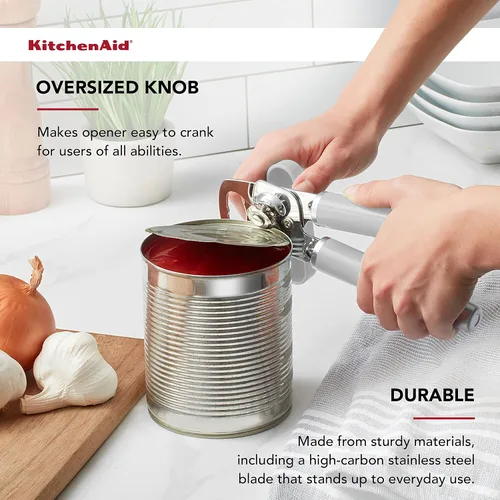 Vista 3 de KitchenAid Abrelatas y abrebotellas multifunción clásico, fácil de usar, rueda de corte de acero inoxidable afilada, asas ergonómicas suaves