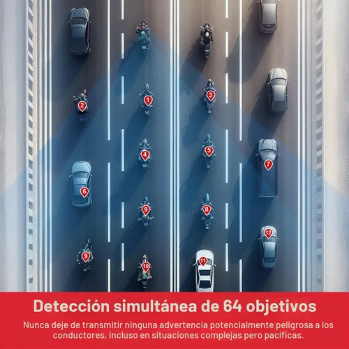Vista 6 de INNOVV ThirdEYE - Sistema de punto ciego para motocicleta con alerta de voz e indicadores, sistema de asistente de moto impermeable, detecta