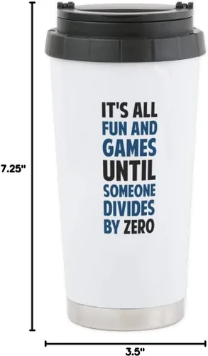 Vista 2 de CafePress Dividing By Zero Is Not A Game - Taza de viaje de 20 onzas, vaso de café aislado de acero inoxidable