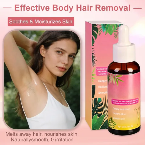 Vista 2 de Aceite natural de depilación - Inhibidor eficaz del crecimiento del cabello y tratamiento hidratante de la piel para todo tipo de piel, 2.1 fl oz