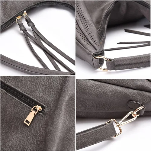 Vista 5 de Bolsos Hobo para mujer, bolsos grandes, bolsos de diseñador de piel sintética de gran tamaño, bolsos cruzados de hombro elegantes