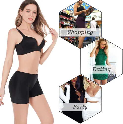 Vista 7 de Levantador de glúteos y caderas para mujer 4 almohadillas extraíbles para glúteos ropa interior acolchada sin costuras