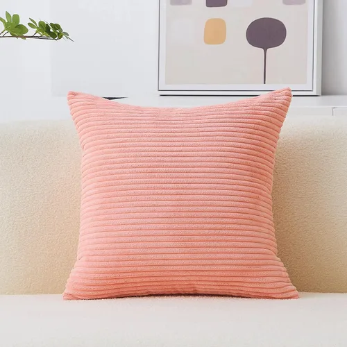 Vista 35 de Home Brilliant Funda de almohada de primavera de 18x18 pulgadas, funda de almohada de terciopelo a rayas para silla y sofá, funda de almohada