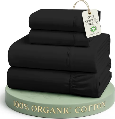 Vista 17 de LANE LINEN - Juego de 2 sábanas de fibras largas 100 % algodón orgánico, percal de fibras largas, ultrasuave y transpirable, para colchones de hasta