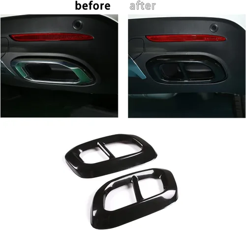 Vista 5 de Acero inoxidable para Mercedes Benz GLE 350 GLE 450 GLC GLS W167 X253 X167 2020 Accesorios de tapa de cola de tubo de escape de silenciador exterior