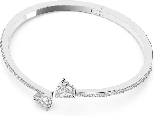 Vista 2 de Swarovski - Colección de pulseras de corazón Soul, acabado de rodio, cristales transparentes
