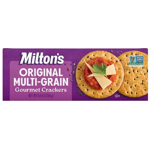 Vista 10 de Milton's Gourmet Crackers, Original Multi-Grain – Proyecto verificado sin OMG, ingredientes naturales, Kosher, ideal para tablas de embutidos – 8.4