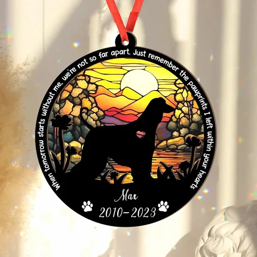 Vista 2 de Adorno personalizado para atrapasoles de sabueso afgano, adorno de Navidad de sabueso afgano – Regalo para perro amante, sabueso afgano