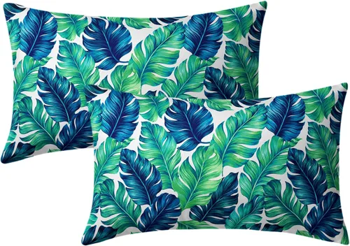 Vista 63 de Fundas de cojín decorativas con temática de verano náutica costera de 12 x 12 pulgadas, juego de 2 fundas de cojín de color aguamarina azul verdoso