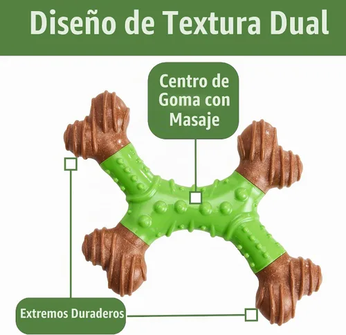 Vista 7 de SPOT Bam-Bones Dental X-Bone - Fabricado con fibra de bambú y un centro de goma masajeadora para mantener los dientes limpios, cuidado bucal