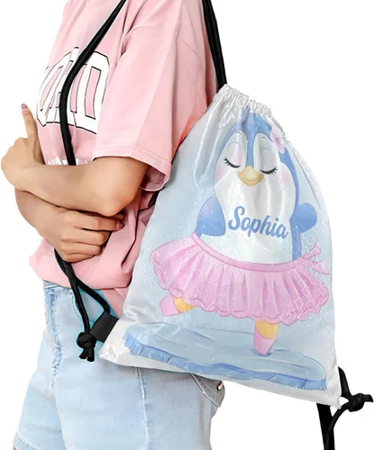 Vista 2 de Anneunique Mochila con cordón con nombre personalizado, bolsa impermeable casual para regalo de gimnasio deportivo, Patrón1, Mochilas Tradicionales