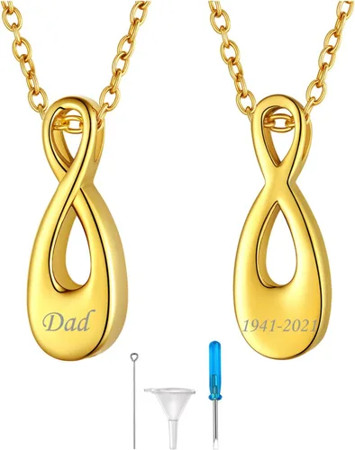Vista 68 de FindChic Collares personalizados con urna para cenizas, barra vertical, gato, luna, reloj de arena, garra de perro, acero inoxidable, chapado en oro