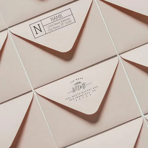 Vista 3 de Todos los tamaños de forma cuadrada Profesional personalizado sello personalizado logotipo personalizado dirección sello sellos franqueo 10.Stylish
