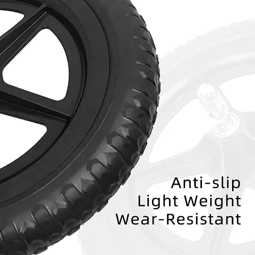 Vista 2 de Rueda de repuesto para bicicleta de equilibrio de 12 pulgadas, rueda de bicicleta de equilibrio de espuma EVA compatible con Strider, color negro