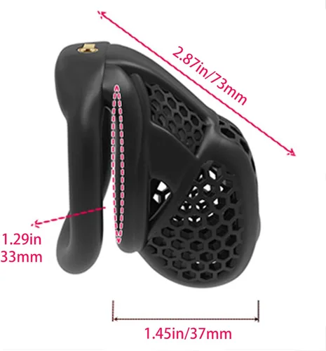 Vista 5 de Jaula de castidad masculina, jaula ligera de resina para pene masculino, dispositivo de castidad masculina, juguetes sexuales para hombres con 4