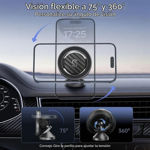 Vista 4 de SYNCWIRE Soporte para Auto MagSafe - Soporte Magnético para Teléfono con Rotación Flexible para Tablero, Imanes Fuertes, Compatible Universal