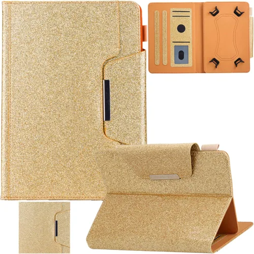 Vista 14 de Funda universal para tablet de 7.0 pulgadas, piel sintética, con soporte de visión multiángulo, ranuras para tarjetas para Samsung Galaxy Tab A 7.0