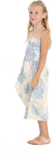 Vista 5 de Girl Hawaiian Halter Dress in Palm Leaf
