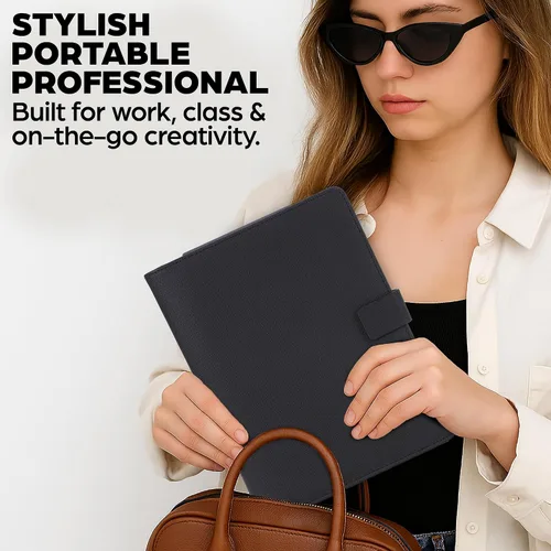Vista 2 de Cubierta de folio premium compatible con Rocketbook Everlast, Wave, Fusion, Panda, cuaderno inteligente reutilizable - Tamaño ejecutivo A5 Old