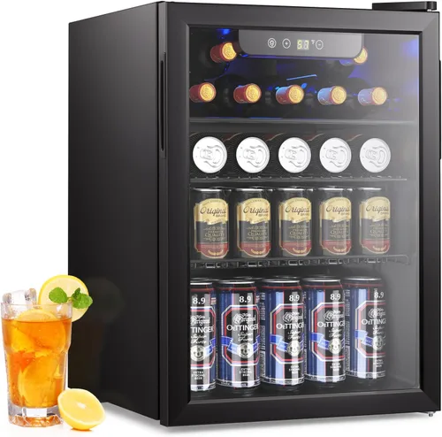 Vista 10 de Electactic - Refrigerador para bebidas de 24 latas, mini refrigerador de mostrador para refrescos, cerveza en lata, control de temperatura digital