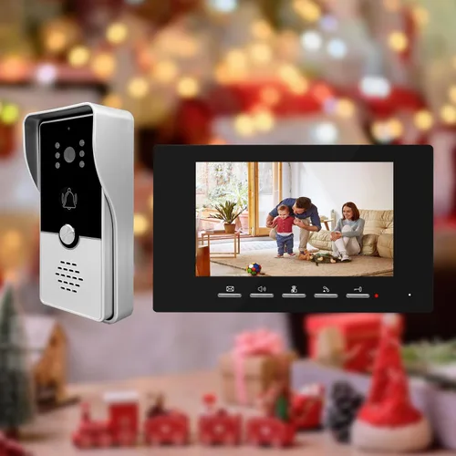 Vista 2 de Timbre de video con cable con kit de cámara y monitor, timbre de intercomunicación con cámara, sistema de intercomunicación de video de doble vía