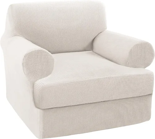 Vista 73 de Turquoize Funda para sillón con cojín en forma de T para sala de estar, funda elástica para sofá, funda suave para sillón, fundas de muebles