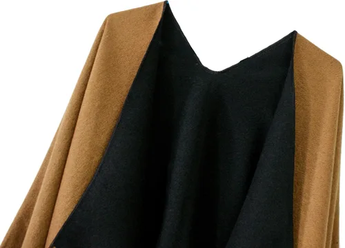 Vista 3 de Urban CoCo Poncho de chal para mujer, capa de ruana, cárdigan frontal abierto, abrigo para otoño e invierno