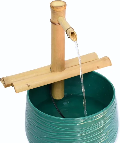 Vista 2 de Kit de fuente de bambú ajustable de 12 pulgadas con bomba, función clásica de agua Zen para cuencos, lavabos, jardines acuáticos y decoración
