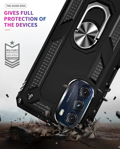 Vista 3 de Funda para Motorola G 5G 2022 con [2 unidades] Protector de pantalla de vidrio, para Moto G 2022, funda resistente a prueba de golpes