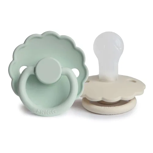 Vista 23 de FRIGG Daisy SilkySoft Chupete de Silicona para Bebé Fabricado en Dinamarca Sin BPA (Rosa Bebé/Lila Suave, 0-6 Meses)