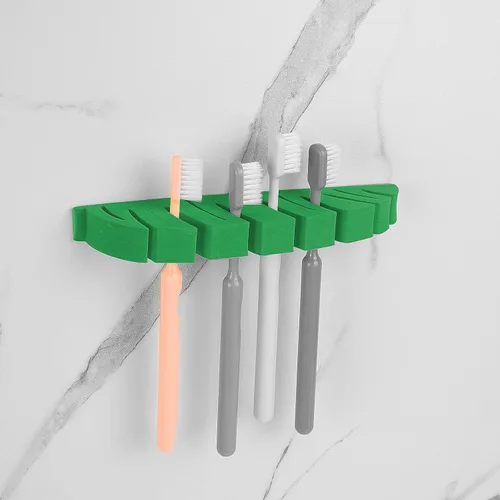 Vista 6 de Soportes autoadhesivos para cepillos de dientes montados en la pared, organizador de cepillos de dientes para ducha, colgador multiusos para enchufe