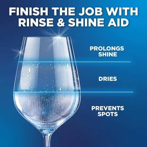 Vista 4 de Finish Rinse Aid - Lavavajillas de secado 100% mejor, brillo de limón, 27.1 fl oz