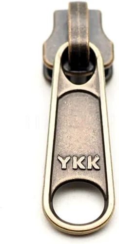 Vista 4 de CRAFTMEMORE Paquete de 10 cabezales de cremallera YKK con grifo de tracción de 1-1/4 pulgadas para dientes de metal, cinta PTZL
