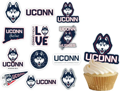 Vista 45 de Decoraciones para cupcakes de la Universidad de Alabama, suministros para fiestas de fútbol americano, cumpleaños, graduación (24 piezas)