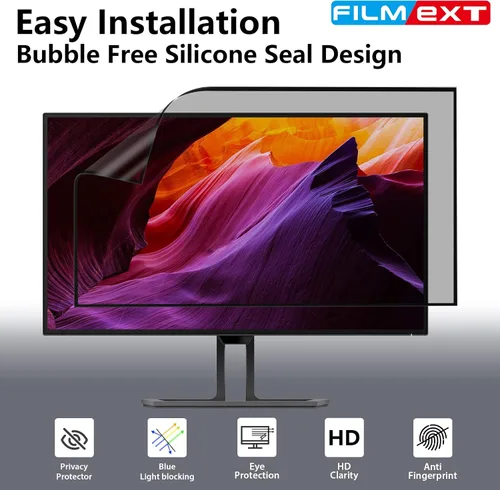 Vista 3 de FILMEXT Paquete de 2 Filtros de Pantalla de Privacidad para Computadora de 22 Pulgadas para Monitor de Escritorio/Sin Marco Todo en Uno 16:10