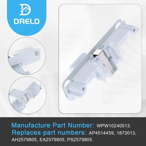 Vista 5 de W10240513 Reemplazo de bloqueo de tapa de arandela para Whirlpool, Kenmore, Amana, Maytag Roper, Sears, Reemplaza WPW10240513 PS2579805 AP6017583