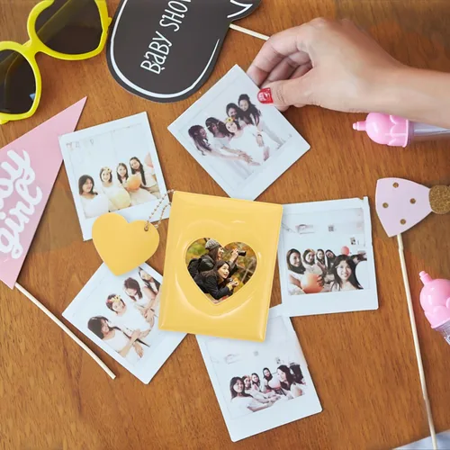 Vista 9 de Cabilock Álbum de fotos pequeño, soporte para tarjetas fotográficas, diseño hueco para fotos familiares, colección de ídolos, elegante mini álbum