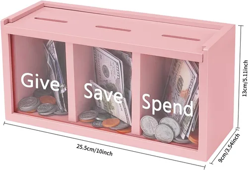 Vista 2 de Hucha para niños, hucha de ahorro de dinero para niños, caja de ahorro de dinero para niños y niñas, caja segura para ahorrar dinero, enseña a