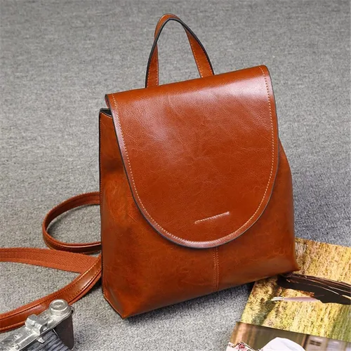 Vista 6 de na - Bolsos de cuero para mujer, mochilas casuales para exteriores, bolsas de mensajero, mochilas pequeñas de moda retro