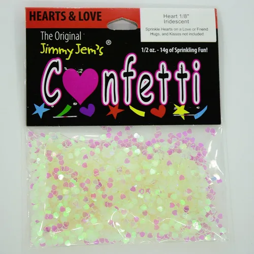 Vista 2 de Confeti Corazón Iridiscente 1/8" - Paquete al por menor #9395 QS0