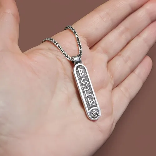 Vista 28 de Viking Rune Formula Pendant Necklace for Men Women - 925 Sterling Silver - Norse Nordic Celtic Jewelry - Runes Protection Amulet - Matching