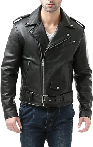 Vista 7 de BGSD Chaqueta clásica de cuero de vaca para hombre (también disponible en tallas grandes y altas)