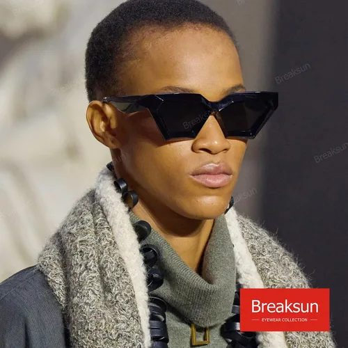 Vista 3 de Gafas de sol de ojo de gato con montura gruesa para mujer, estilo vintage, de moda, estilo retro