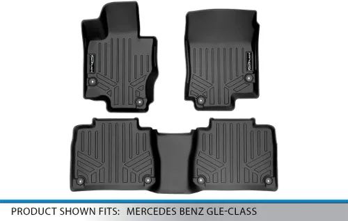 Vista 5 de SMARTLINER Juego de tapetes de piso de ajuste personalizado de 2 filas compatibles con Mercedes-Benz AMG GLE 53 2021-2025