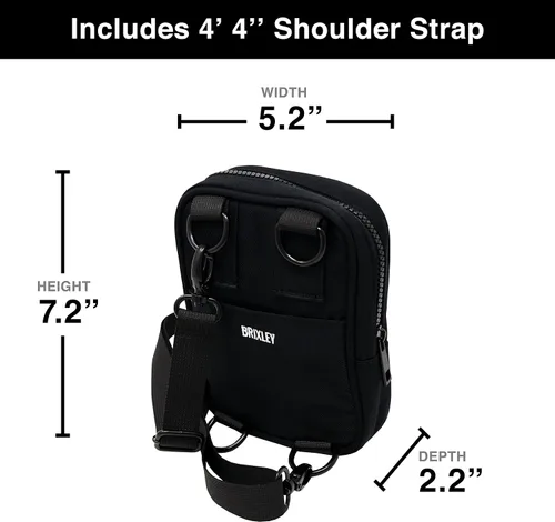 Vista 4 de Brixley Bolso Bandolera Cruzado Bolso de Viaje para Mujeres, Bolso Bandolera de 9 Bolsillos, Riñonera de 5 Posiciones Múltiples para Uso Diario