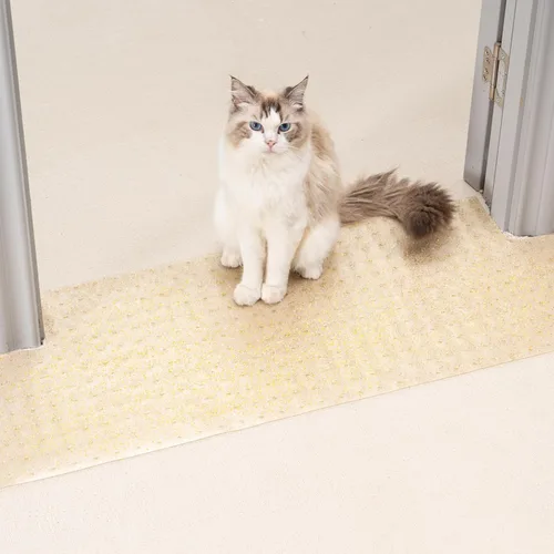 Vista 14 de Uross Protector de alfombra para mascotas, protector de alfombra de gato negro de 3.6 pies para puerta, antiarañazos debajo de la puerta