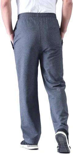 Vista 6 de Zoulee Pantalones deportivos casuales de algodón con cremallera frontal para hombre