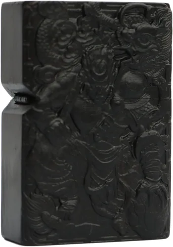 Vista 12 de Carcasa exterior de encendedor tallado en madera negra de ébano natural para kit de inserción Zippo (1000 brazos Avalokiteshvara de la diosa 3#)