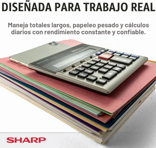 Vista 6 de Sharp QS-2130 - Calculadora comercial de escritorio de doble potencia de 12 dígitos, funciones comerciales con memoria y teclas de marcado